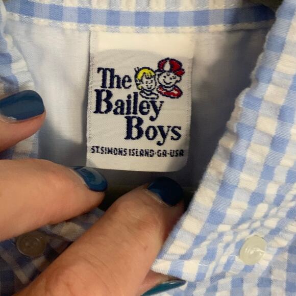 The Bailey Boys Seersucker Short sleeve shirt size 6 - Picture 2 of 4